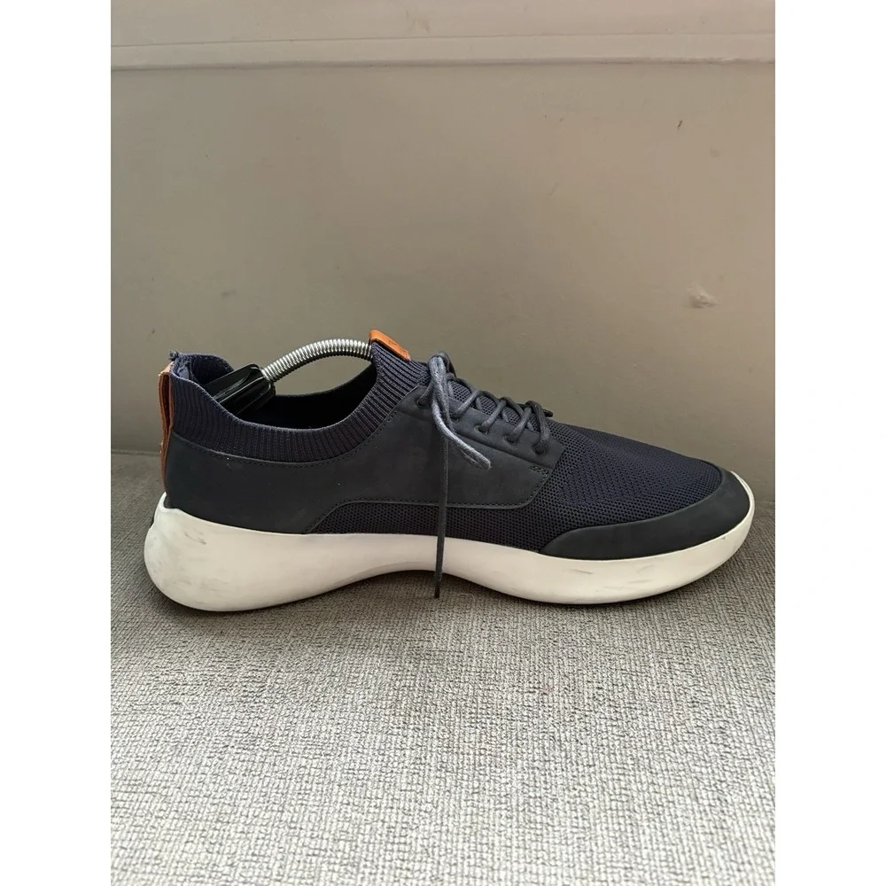 Wolf & Shepherd Toro Swiftknit Derby Casual Shoes Navy Blue Lace Up Leather Mesh
